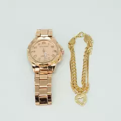 Kit Relógio Feminino e Pulseira com Pingente - comprar online