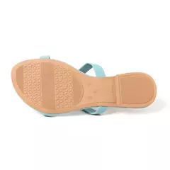 Sandália Rasteira Laço 2 Tiras Azul - comprar online