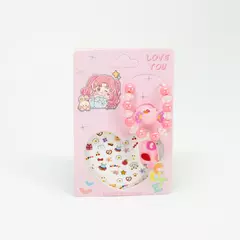 Kit Menina Infantil Pulseira Anel Adesivos - comprar online