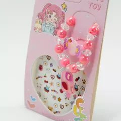 Kit Menina Infantil Pulseira Anel Adesivos - comprar online