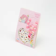 Kit Menina Infantil Pulseira Anel Adesivos - comprar online
