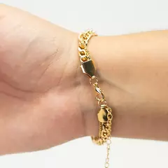 Pulseira Cravejada com pingente Coração - comprar online