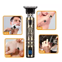 Máquina de cortar cabelo barbeiro profissional dragão elétrica bateria recarregável - comprar online