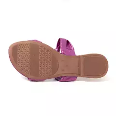 Sandália Rasteira Laço Metalizado - comprar online