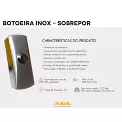 Botoeira Sobrepor Inox Contato Seco N.A. Tipo campainha - comprar online