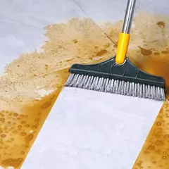 Escova De Limpeza Esfregão 2 Em 1 Vassoura Rodo Chão Cozinha