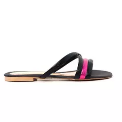 Sandália Rasteira Multi-tiras Slim Preto - comprar online