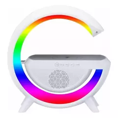 Luminária G Speaker RGB Bluetooth Carregador Indução Relógio - comprar online