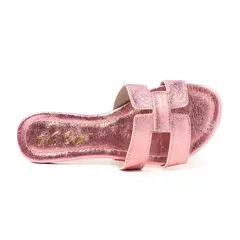 Sandália Rasteira H Metalizado Rosê - comprar online
