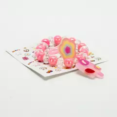 Kit Menina Infantil Pulseira Anel Adesivos - comprar online