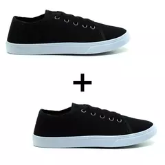 Kit 2 Pares De Tênis Feminino Casual Liso - comprar online