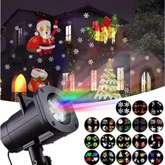 Projetor Natal Led Natalino 12 Cartão Desenhos Laser Espeto