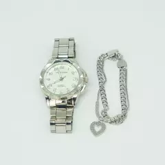 Kit Relógio Feminino e Pulseira com Pingente - comprar online