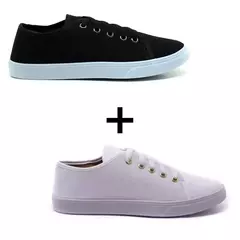 Kit 2 Pares De Tênis Feminino Casual Liso - comprar online