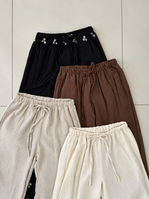 CH3088 - Pantalon BIANCA (Lino Bordado)
