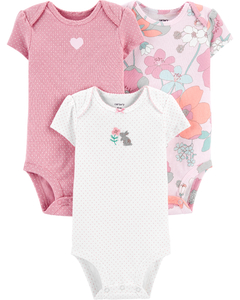 Carter´s - Pack 3 bodys manga corta "CONEJO"