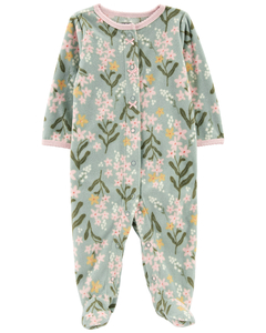 Carter´s - Osito micropolar cierre "Floral verde"