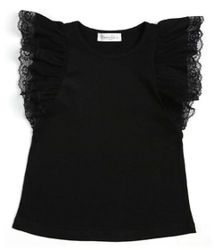WAV - Remera sin mangas puntilla murcielago negra