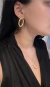 Conjunto brinco colar oval orgânico folheado a ouro 18k - comprar online