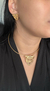 Conjunto kit colar brinco onça folheado a ouro 18k choker
