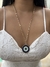 Colar longo com pingente de olho grego azul folheado a ouro