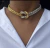 Colar feminino nó nozinho choker dupla folheada gargantilha