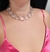 Colar de acrilico pedra oval moda de blogueira transparente - comprar online