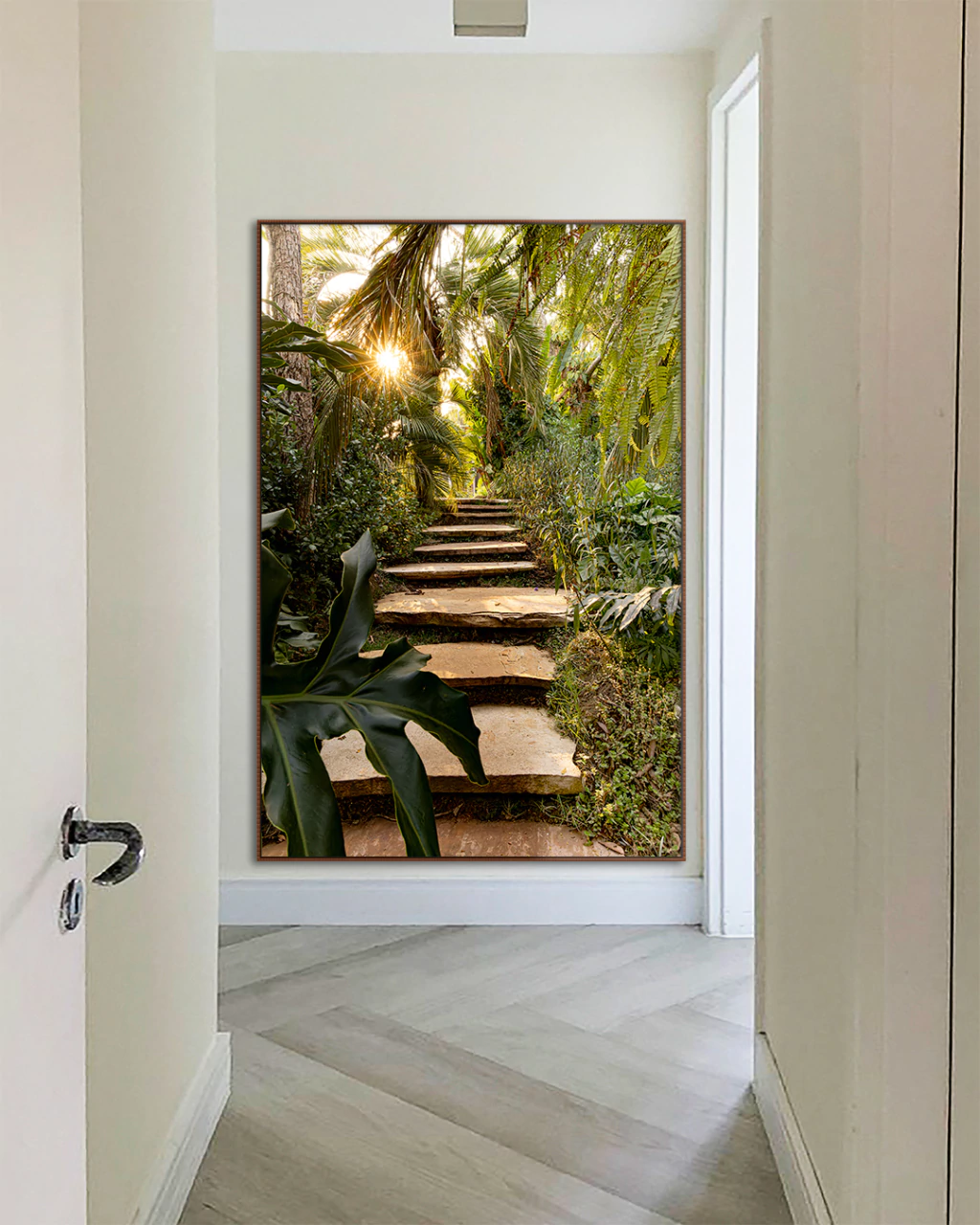 Quadro decorativo Portal para a Natureza. Canvas com moldura.