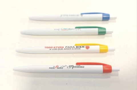 Lapicera retractil blanca