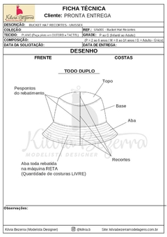 Modelagem INFANTIL e ADULTO UNISSEX - Bucket Hat Recortes (UFa001) na internet