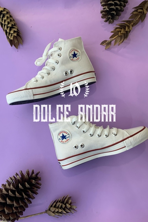 Estilo Botita Converse Altas Blancas - AR
