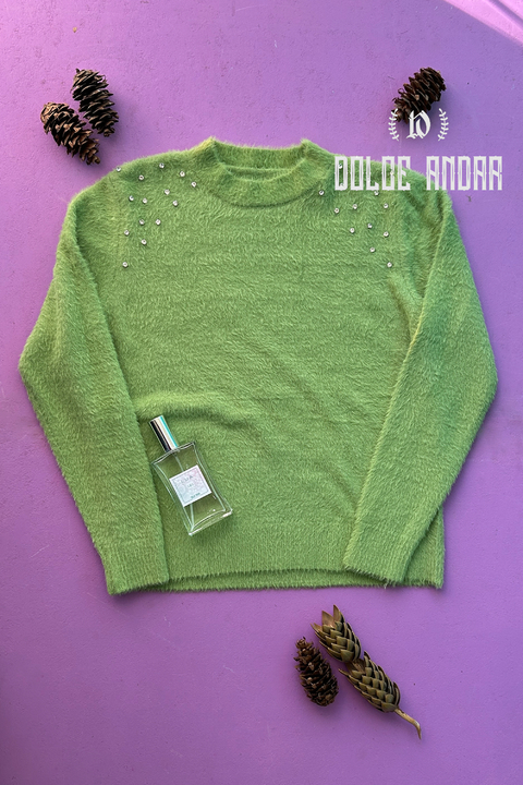 SWEATER PUL - STRAS - VERDE OLIVA - comprar online