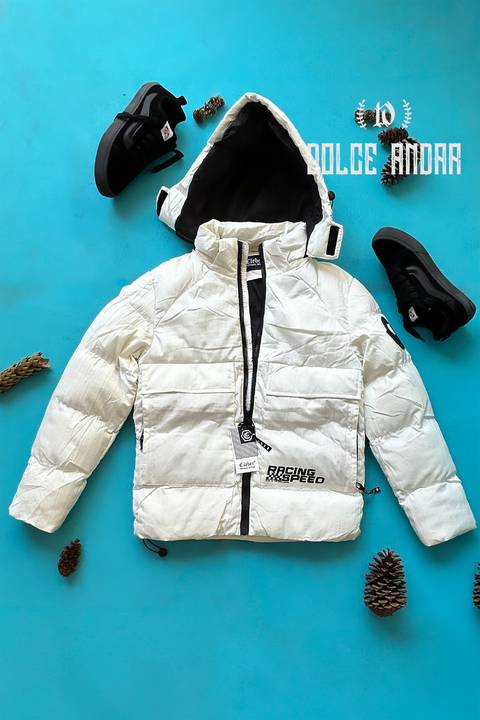 CAMPERA PUFFER CLEVER RACING - BLANCA - comprar online