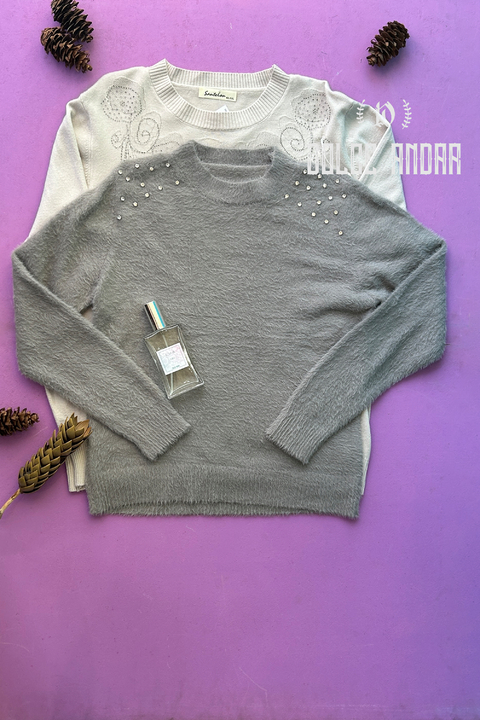 SWEATER PUL - STRAS - GRIS - comprar online