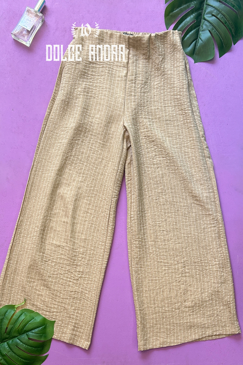 Pantalón Sastrero Lino Rayas Beige