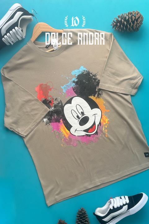 Remera Over Aqua Mickey