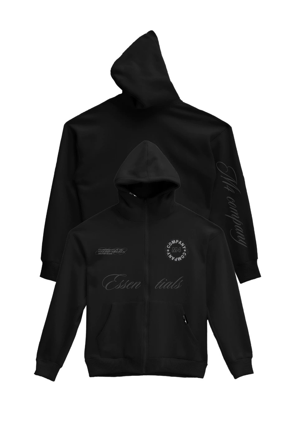 Zip Hoodie Black Essentials M4CO.W25