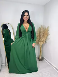 Vestido Longo Decote Laço na internet