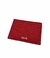 Porta-Cartões Couro Pirarucu 1 Lado - Vermelho