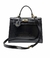 Bolsa HLOS Nice Couro Bovino - Preta Croco