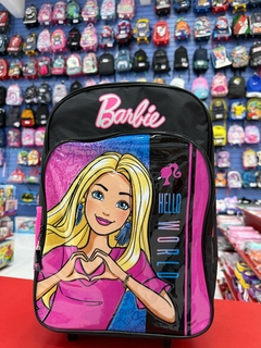 1611- MOCHILA BARBIE HELLO CON CARRO 16 PUL (7790752716115)