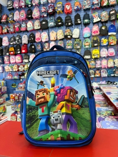 MOCHILA MINECRAFT DE 3 CIERRES Y 16 PUL (6911520016447)