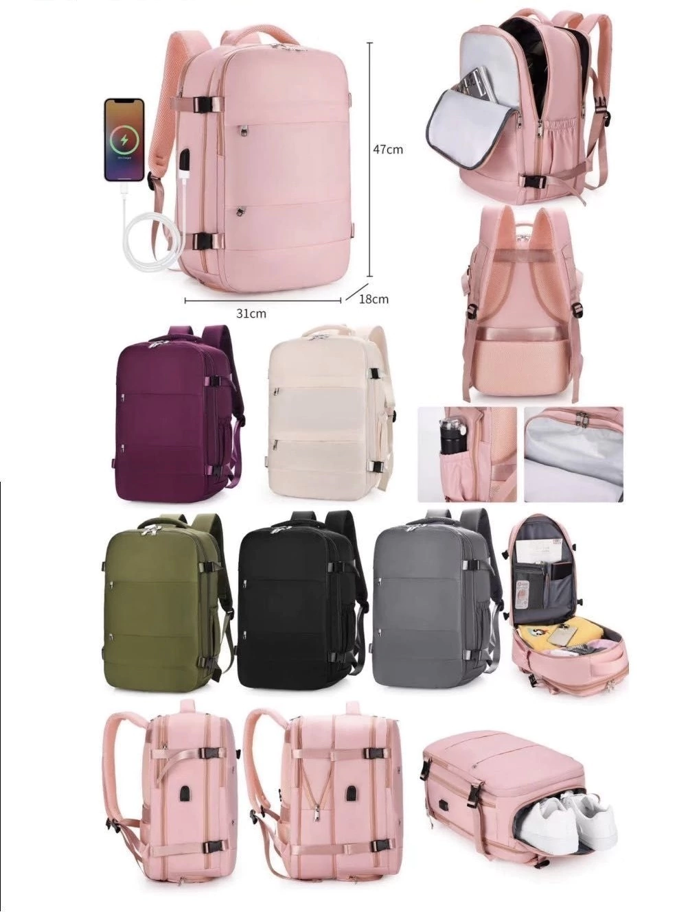 Mochila viral viajera extensible