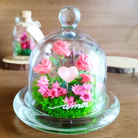 Mini cúpula rosas - 9,5cm