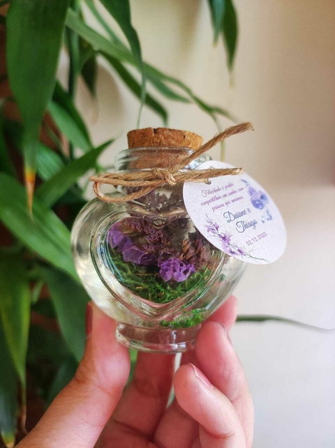 Mini coração arranjo floral LAVANDA - kit