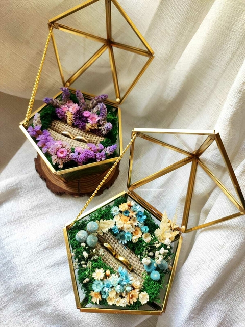 Porta alianças geométrico