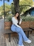Calça wide leg jeans cargo - comprar online