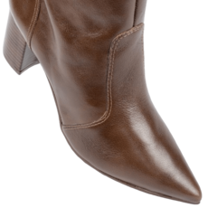 Bota Café Ziper Lateral Salto Bloco 6,5 cm Lj Luciana Janich - comprar online