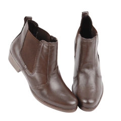 Bota Pinhão Cano Curto Elastano lateral Sola Marrom Lj Luciana Janich
