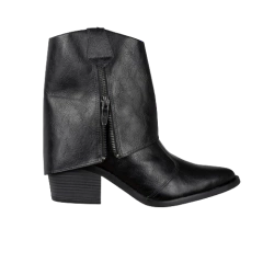 Bota Preta Com Lapela e Ziper Lateral salto 6 cm Lj Luciana Janich na internet